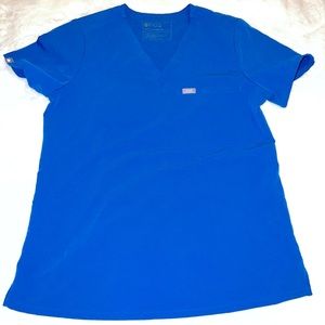 FIGS Royal Blue Catarina One-Pocket Scrub Top Size M